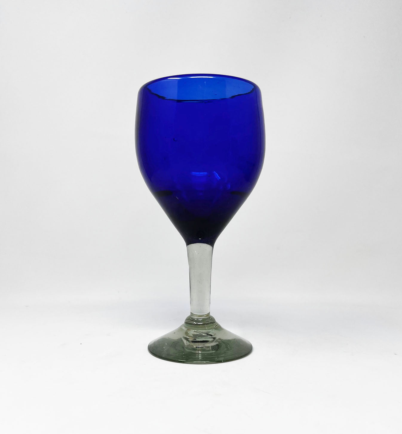 Hand Blown Wine Glasses with Colorful Stems