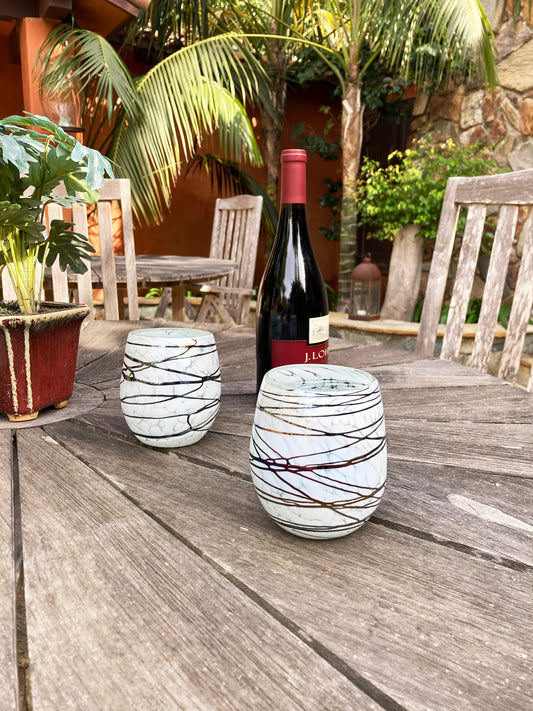 Stemless Wine Glass - Chocolate Web