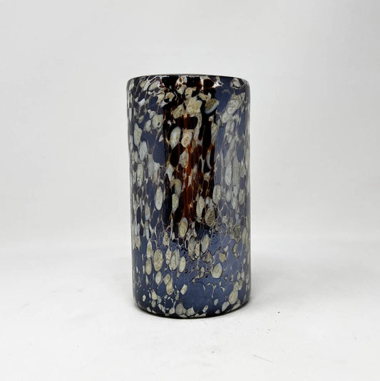 Hand Blown Water Glass - Mocha/Tan Confetti