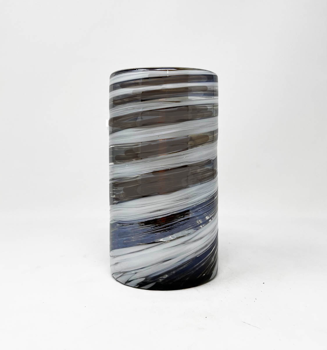 Hand Blown Water Glass - Mocha / Cream Swirl – Blue Dorado Design